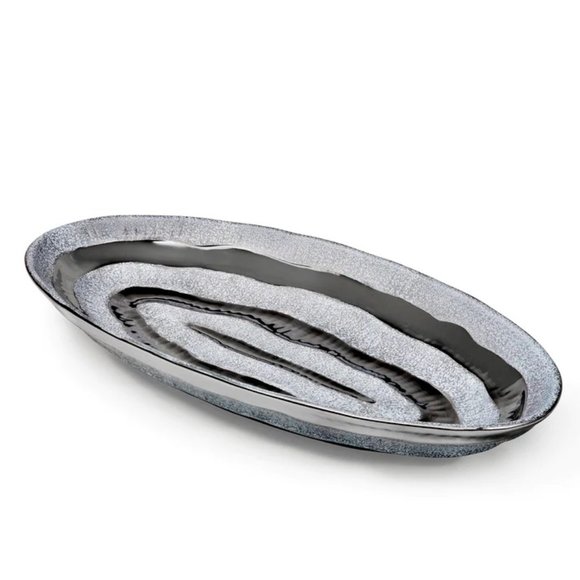 Palmero Rippled Silver Collection - Lacuna Serving Plate - Picture 1 of 4